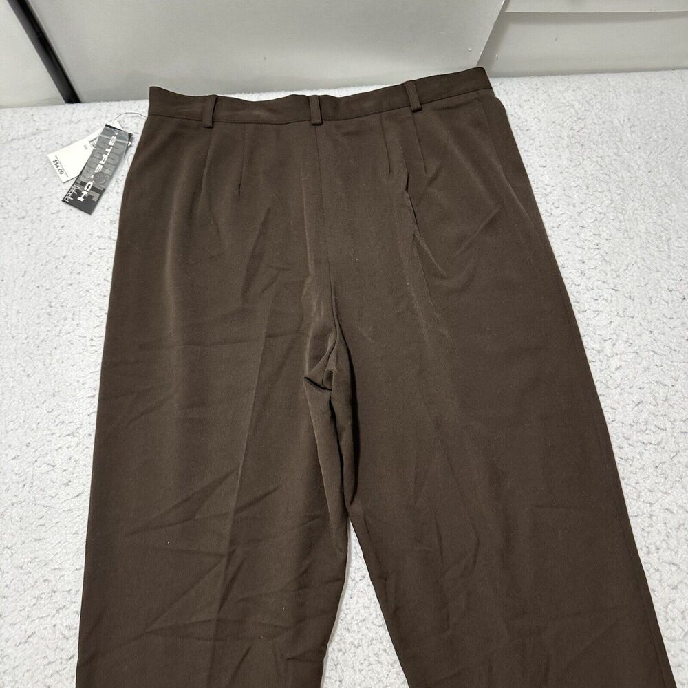 Vintage Rafaella Women's 12 Straight Leg Pants Flat Front Brown Lightweight - Picture 7 of 13